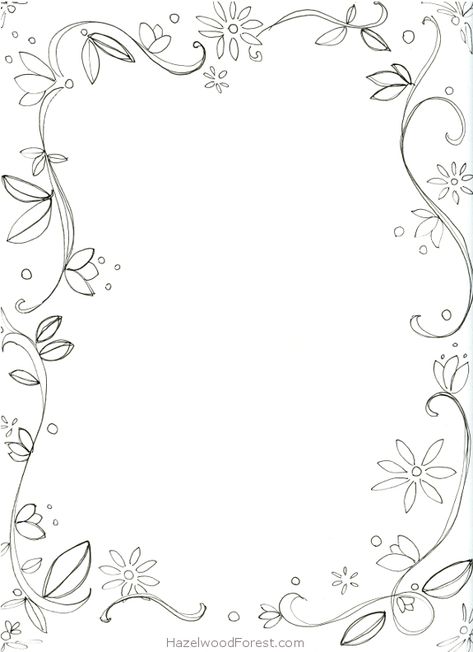 7 Images of Border Coloring Pages Printable Free Printable Flowers, Page Borders Free, Portfolio Kindergarten, Printable Flowers, Printable Border, Printable Frames, Borders Free, Doodle Borders, Colorful Borders Design