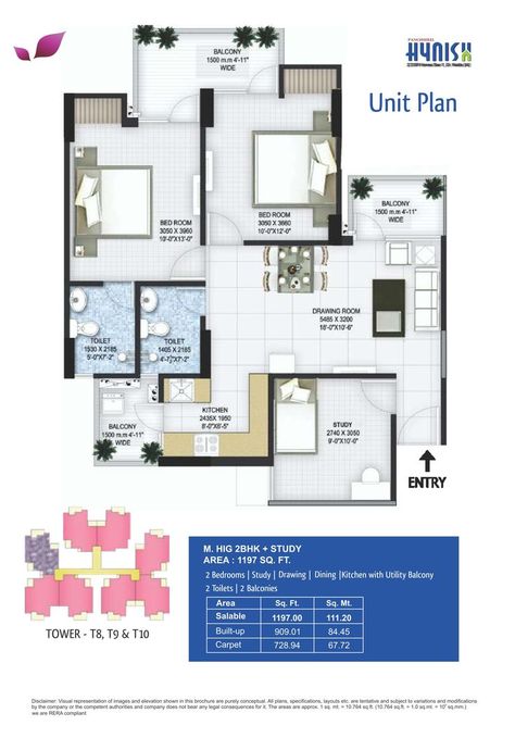 Panchsheel Hynish, 2 bhk, 3 bhk, apartment, flats, floor plan Apartment Plan, Moving Apartment, Apartment Plans, Unit Plan, Study Areas, Drawing Room, Dining And Kitchen, Apartment Design, New Construction