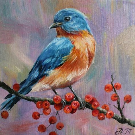 Canvas Painting Ideas For Beginners, Painting Ideas For Beginners, Canvas For Beginners, Canvas Painting Ideas, Blue Bird, Painting Ideas, Canvas Painting, Birds, Paint