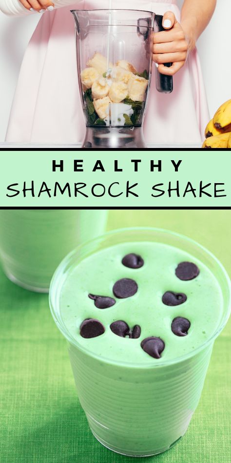 Skip the 530 calories and 73 grams of sugar from the McDonalds Shamrock Shake and make this version instead. This healthy shamrock shake may not be identical in taste to the classic because last time we checked, fast food chains weren’t putting spinach in their shakes. But, this version is actually good for you and not pumping you full of chemical ingredients and additives. #shamrockshake #stpatricksday #healthyrecipe Mcdonalds Shamrock Shake, Healthy Shamrock Shake, Blackberry Smoothie, Shamrock Shake, Food Chains, Smoothie Prep, Raspberry Smoothie, Healthy Shakes, Fast Food Chains