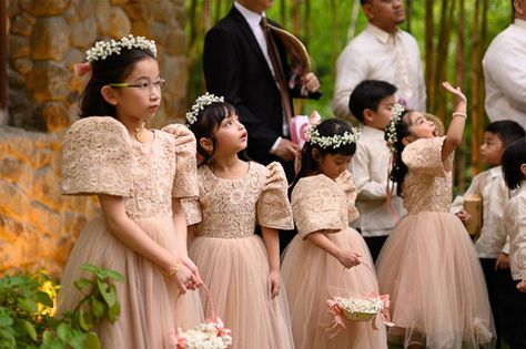 This Bride Chose Beautiful Modern Filipiniana Dresses for her Bridesmaids! | https://brideandbreakfast.ph/2020/02/02/filipiniana-bridesmaids-dresses/ Filipiniana Dress Modern Wedding Gowns, Filipiñana Dress Modern Wedding, Modern Filipiniana Themed Wedding, Bridesmaid Dresses Filipiniana, Modern Filipiniana Wedding Theme Invitation, Modern Filipiniana Dress Gowns, Filipiñana Bridesmaids, Filipiniana Wedding Dress Bridesmaid, Filipino Bridesmaid Dress