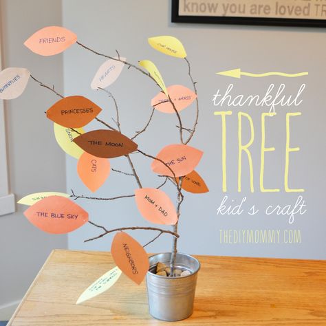 Make a Thankful Tree: A Thankgiving Kid’s Craft – Tip Tuesday – The DIY Mommy Thankful Tree Craft, Thankful Crafts, Diy Thanksgiving Crafts, Gratitude Tree, Thanksgiving Crafts Preschool, Thanksgiving Tree, Thankful Tree, November Calendar, Kids Thanksgiving