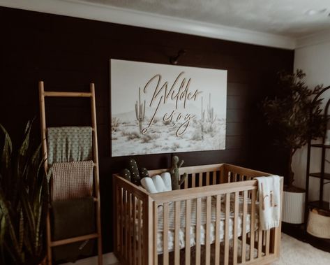 Wilder’s Nursery 🫶🏻 aka my newest favorite room in the house — now I just need to order his newborn photos to hang on the wall over the dresser 🙌🏻 #nursery #nurseryinspo #nurseryreveal #wilder #wilderleroy #babyboynursery Brown Theme Nursery, Black And White Western Nursery, Simple Western Nursery Ideas, Rustic Cowboy Nursery, Modern Cowboy Nursery, Nursery Ideas Neutral Rustic, Western Baby Room Ideas, Nursery Ideas Western, Boy Nursery Western