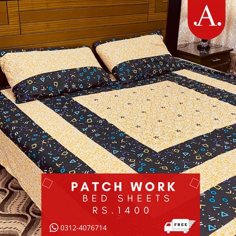 New patchwork bed sheets • Export Quality • Free Delivery • 3 Piece Pure Cotton • Colored Guaranteed • Price 1400/-PKR Only • Different Designs And Colors Are Available In Stock Feel Free to ask any query: Contact Us: 0312-4076714 Visit Now: https://bit.ly/34Z99UJ What's App https://wa.link/lflxjn #Bedsheets #Bedding #Bedroomideas #bedroomdecoration #bed #bedset #bedsets #bedroomgoals #bedroominspiration #bedroomlove #bedroomdecor #bedroom #luxurybedding #bedroomstyling #bedifferent #Com Patch Work Bedsheets Design, Work Bed, Creative Things, Bedroom Goals, Patch Work, What's App, Bed Sheet, Luxury Bedding, Bedroom Inspirations