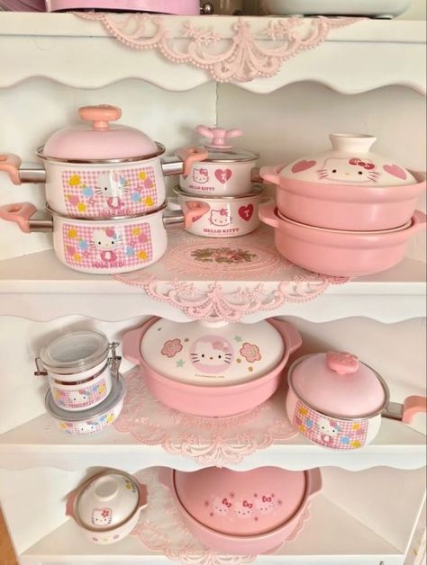 Kitchen Kawaii, Kitchen Decor Collections, Hello Kitty Kitchen, Hello Kitty House, Hello Kitty Rooms, Hello Kitty Pink, Kawaii Room, Pink Kitchen, Cute House