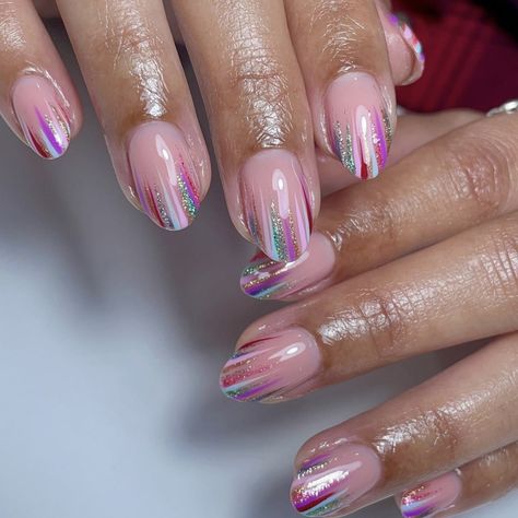 Feminine Nail Designs, Bio Sculpture Gel Nails, Taylor Swift Nails, Concert Nails, Pink Feminine, Diy Acrylic Nails, Pink Nail Art, Cute Summer Nails, Striped Nails