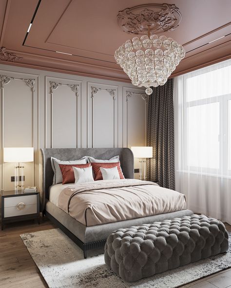 Neo Classical Bedroom, Neo Classical Interiors, European Bedroom, Gypsum Decoration, Aesthetic Interior Design, Neoclassical Interior, Cosy Living Room, Classic Interior Design, Classic Bedroom