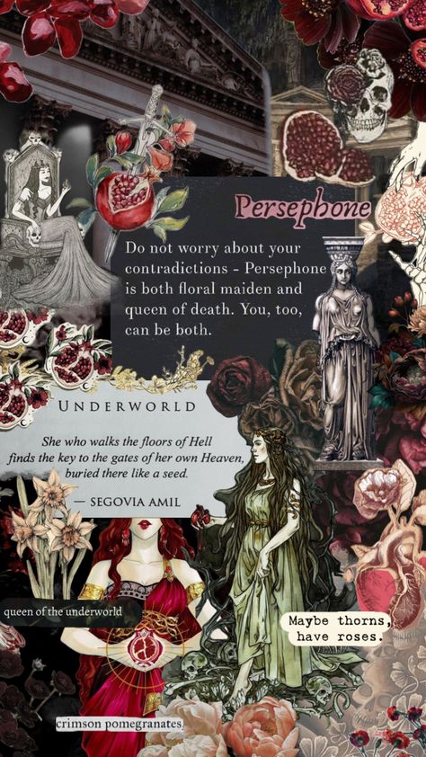 #mythology #persephone #goddess #quotes #books #booksaesthetic Persephone Art, Greek Goddess Art, Persephone Goddess, Goddess Of The Underworld, Goddess Magick, Goddess Quotes, Goddess Aesthetic, Greek Mythology Gods, Quotes Books