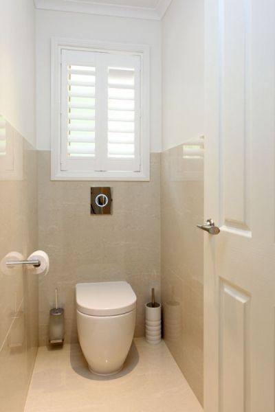 Small Cloakroom, Klein Toilet, Space Saving Toilet, Cloak Room, Wc Ideas, Cloakroom Toilet, Small Downstairs Toilet, Large Tiles, Toilet Ideas