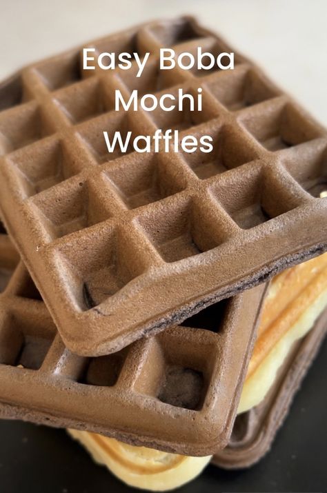 Easy Boba Mochi Waffles Recipe by Kat Lieu — modern asian baking Mochi Waffle Recipe, Ube Mochi, Mochi Waffles, Asian Baking, Brown Sugar Boba, Boba Recipe, Mochi Recipe, Waffle Maker Recipes, Sweet Crepes