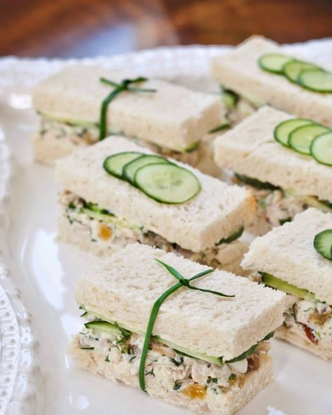 Herbed Chicken Salad, Chicken Salad Tea Sandwiches, Party Sandwiches Recipes, Tea Party Sandwiches Recipes, Herbed Chicken, Garden Party Recipes, Tea Party Sandwiches, Tea Sandwiches Recipes, Afternoon Tea Recipes