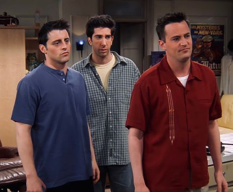 Joey Chandler And Ross, Ross Chandler Joey, Chandler And Ross, Joey And Chandler, Joey Chandler Ross, Chandler Joey, Friends Joey, Friends Boys, Joey Chandler