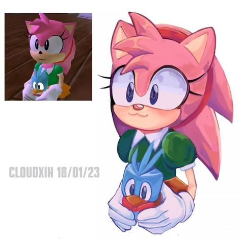 Classic Amy Rose Fanart, Classic Amy Rose, Amyrose Sonic, Amy Rose Pfp, Cute Amy Rose, Amy Rose Fanart, Sonic Kawaii, Classic Amy, Rose Pfp