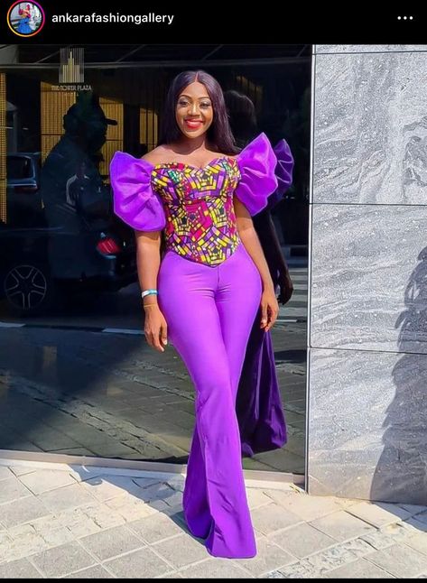 Jumpsuit Ankara Styles For Ladies, Ladies Trousers And Top African Wear, African Pants Suit For Women, Trouser And Top For Ladies, Ankara Blouses, Ankara Jumpsuit, Modest Dresses Fashion, Cowgirl Dresses, 2piece Outfits