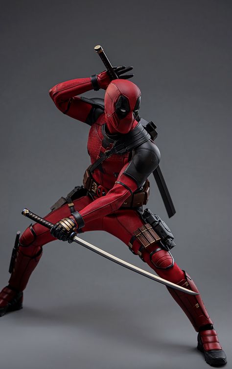 Deadpool Action Pose, Deadpool Full Body Drawing, Deadpool Pose Reference, Superhero Action Poses, Deadpool Poses, Venom Deadpool, Noir Spiderman, Deadpool Figure, Deadpool Drawing