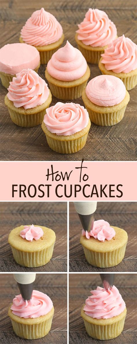 Cuisine Frost Cupcakes, Frosting Techniques, Cupcake Decorating Tips, Frosting Tips, Cupcakes Decorados, Cupcake Icing, Cupcake Frosting, Savoury Cake, Cake Decorating Tips