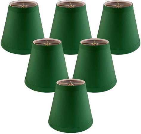 Royal Designs CS-1001-5GRN-6 Clip On Empire Chandelier Lamp Shade, 3" x 5" x 4.5", Green, Set of 6 - - Amazon.com Chandelier With Fan, Green Chandelier, Fabric Chandelier, Custom Lamp Shades, 2024 Kitchen, Empire Chandelier, Paper Mill, Candlestick Lamps, Accent Lamps