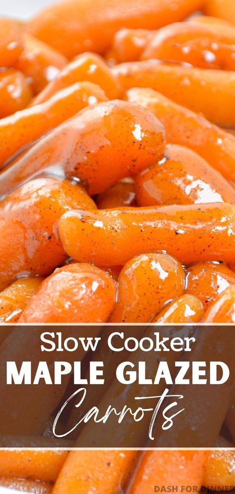 Candy Carrots Recipe, Crockpot Carrots, Carrots Slow Cooker, Glazed Carrot, Glazed Baby Carrots, Brown Sugar Glazed Carrots, Crockpot Side Dishes, Carrot Recipe, Maple Glazed Carrots