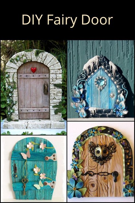 When reading most fairytales or fairytale-like stories , you will almost always encounter a magical, enchanted doorway. We share a tutorial video for making a cute miniature fairy door in this article! Diy Fairy Door, Fairy Garden Pots, Fairy Garden Doors, Fairy Tree Houses, Fairy House Crafts, Fairy Garden Furniture, Door Crafts, Fairy House Diy, Fairy Garden Crafts