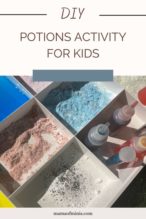 DIY Potion Activity for Kids How To Make Potions, Diy Potions, Potions For Kids, Potion Making, Winter Crafts Preschool, Magical Potion, Preschool Crafts Fall, Halloween Potion, Magic Theme