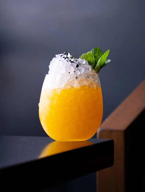 Tropical Tequila Cocktail: Horse With No Name - Imbibe Magazine Fancy Cocktails Recipes, Passion Fruit Syrup, Tequila Cocktail, Cocktail Photos, Tiki Drinks, Fancy Cocktails, Reposado Tequila, Fruit Puree, Rum Cocktail