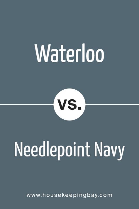 Waterloo SW 9141 by Sherwin Williams vs Needlepoint Navy SW 0032 by Sherwin Williams Sw Blue Paint Colors, Needlepoint Navy, The Deep Ocean, Classic Vibe, Blue Paint Colors, Look At The Sky, Deep Ocean, In The Deep, Sun Goes Down