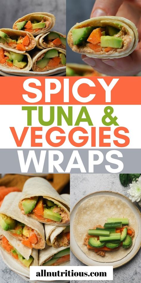 Tuna Wraps Recipes, Cold Lunch Recipes, Spicy Lunch, Wraps Pinwheels, Pescatarian Recipes Healthy, Tuna Wraps, Wraps Recipes Easy, Tuna Wrap, Wraps Recipes Healthy