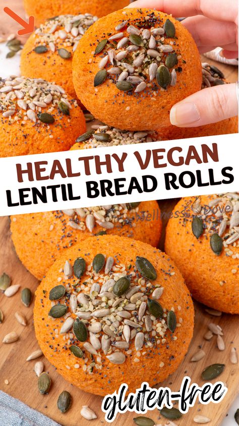 Gluten Free Vegan Buns, Vegan Flat Bread Recipes, Gluten Free Vegan Rolls, Lentil Bread Rolls, Vegan Rolls Recipe, Bread Substitutions, Vegan Gluten Free Meals, Lupin Flour Recipes, Gluten Free Vegan Baking