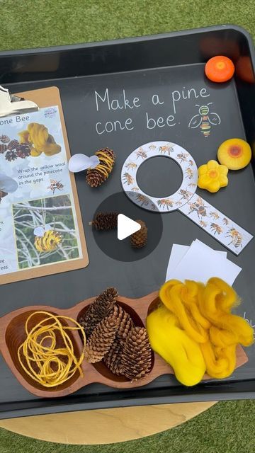 Katie Taylor on Instagram: "World bee day is on the 20th of May 🐝 
My bee activity pack is full of nature crafts like this one, that are nice and easy to set up. There’s also a bee magnifier for you to go on a bee hunt! 
Download from my website or join the membership to gain access to all of my resources 🌿
#worldbeeday #bees #eyfs #earlyyears #earlyyearsideas #earlyyearsoutdoor #earlyyearsoutdoors #earlyyearsoutdoormembership #outdoorlearning #nature rafts #teacher #teaching #teachingideas #teachingresources #earlyyearsteacher #receptionclass #tufftray #tufftrayideas #forestschool #forestschoolideas #fyp" Easy Bee Crafts For Kids, World Bee Day Activities, Bees Activities For Kids, Bees Crafts For Kids, Bee Tuff Tray, Bees Eyfs, Bee Projects For Kids, Bee Preschool Activities, Bee Day Activities