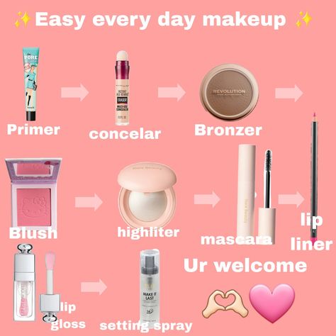 It's about makeup steps for pre-teens that are natural and will highlight they're face features 🩷 Simple Makeup For Teens, Easy Everyday Makeup, Teen Makeup, Korean Lipstick, Natural Makeup For Teens, Beginner Makeup Kit, Tips For Teens, Makeup Starter Kit, Simple Everyday Makeup