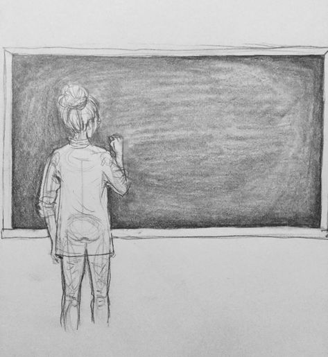 #girl #engineer #teacher #chemist #chalk #board #school #art #drawing #challenge #shading #sketches #ideas #inspiration Drawing Ideas Teacher, Class Drawing School, Classroom Drawing Sketch, Teacher Drawing Sketch Easy, Teacher Teaching Drawing, Sketch Of Classroom, Education Drawing Ideas, Teachers Day Sketch, Teacher Drawing Sketch