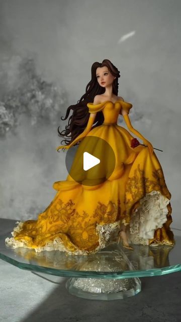 Belle Birthday Cake, Princess Belle Cake, Sugar Sculpture, Fondant People, Lol Doll Cake, Belle Cake, Royal Cakes, Fondant Cakes Birthday, Sugar Flowers Tutorial