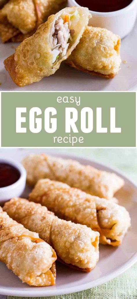 Easy Egg Rolls, Easy Egg Roll Recipe, Take Out Restaurant, Easy Egg Roll, Chinese Egg Rolls, Shrimp Egg Rolls, Egg Roll Recipe, Homemade Egg Rolls, Pork Egg Rolls