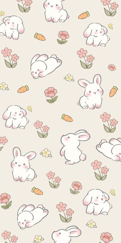 cute Easter wallpaper: cute bunny patterns I Phone 7 Wallpaper, Wallpaper Edgy, Icona Ios, Rabbit Wallpaper, Wallpaper Homescreen, Wallpaper Cantik, Wallpaper Retro, Cocoppa Wallpaper, Easter Wallpaper