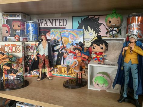 One Piece. Anime Figures. Anime Figure Display Ideas, One Piece Manga Collection, Anime Figures Collection Display, One Piece Room, One Piece Collection, Action Figure One Piece, One Piece Figure, Room Redesign, Anime Toys