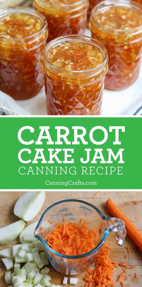 Spiced Jam, Carrot Cake Jam, Water Bath Canning Recipes, Jam Canning, Canning Jam Recipes, Orange Carrots, Home Canning Recipes, Jam Recipes Homemade, Canning Jam