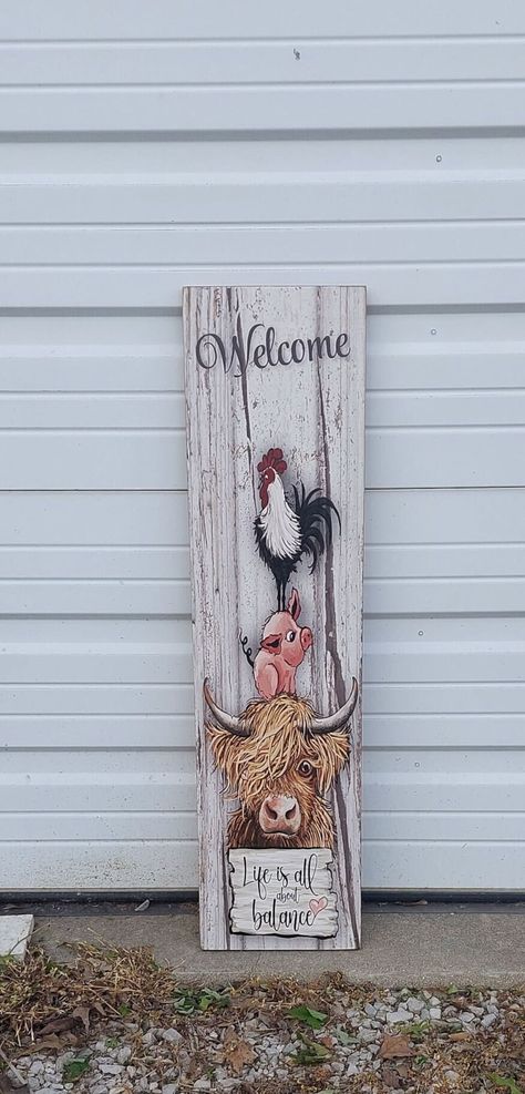 This Signs item by ExpressionsNmoreVer2 has 80 favorites from Etsy shoppers. Ships from United States. Listed on 25 Nov, 2023 Barn Wood Art, Porch Leaners, Highland Cow Painting, Plank Art, Wood Porch, Barn Wood Crafts, Wooden Welcome Signs, Porch Welcome Sign, Farm Crafts