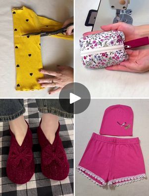 Easy DIY Sewing Hacks and Tricks Like a Pro | Creative Ways To Reuse Old Clothes at Home | By Simple Crafts | Everyone, welcome to our
Facebook page. In this video we are going to recycle this top
and make a beautiful mini pants for your baby. So let's get
started. As you can see we are going to fold the top and cut
the bottom part. Now simply put it under the machine and stitch
it in a straight line. We are going to make a small cut for
the legs and after stitching we are going to cut a small piece
of elastic as well and put it on the waistline. You can take
help of a safety pin and look your beautiful mini band is
ready for your baby Today we are going to make a beautiful
purse. So let's get started. As you can see we are going to
take two different colour of fabric and we are going to
s Couture, Sewing Tips, Reuse Old Clothes, Hacks And Tricks, Sewing Tricks, Beautiful Purse, Old Clothes, Straight Line, Origami Crafts