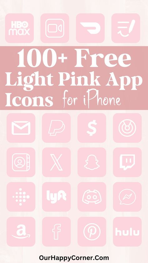 100 Free Light Pink App Icons For Your iPhone - Our Happy Corner Pastel, Light Pink App Icons, Pastel Pink Icons:), App Icons For Iphone, Icons For Iphone, Pink Macbook, Journal App, Telegram App, Beachy Theme