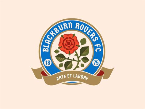 Blackburn Rovers FC by MissMarpl on Dribbble Football Logo Design Ideas, Agriculture Design, Nottingham Forest Fc, Football Logo Design, Organic Logo Design, Jewelry Logo Design, Football Logos, Blackburn Rovers, Vintage Football Shirts