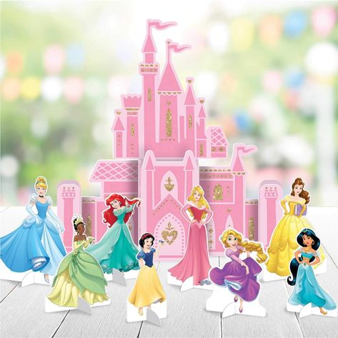 Amazon.com: amscan"Disney Princess Pink Castle Party Table Decoration Kit, 9 Pc, 282357 : Toys & Games Disney Princess Centerpieces, Disney Princess Party Decorations, Princess Table, Disney Princess Party Supplies, Disney Princess Cake Topper, Princess Centerpieces, Castle Party, Cinderella Theme, Disney Princess Cake