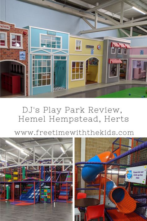 DJ's Play Park review | Soft play and role playing village in Hemel Hempstead, Herts | Review by Free Time with the Kids | Cheap things to do with the children in Hertfordshire Kids Role Play Ideas, Role Play Village, Kids Village, Play Village, Kids Play Centre, Soft Play Centre, Indoor Playground Design, Kids Role Play, Baby Beds