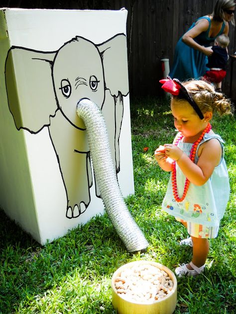 Feed the Elephant Game - and many other circus party ideas! #birthdayparties #circus #carnival #zoo #elephants #thegreatestshowman Circus Party Games, Carnival Parties, Fall Festival Games, Elephant Birthday Party, Fall Carnival, Festival Games, Circus Carnival Party, Harvest Fest, Kids Carnival