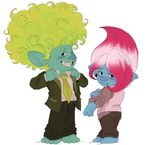 Artist: AlcoholicPilott Clay Fanart, Trolls Fanart, Dreamworks Characters, Poppy And Branch, Troll Party, Trolls Movie, Dreamworks Trolls, Cute Art Styles, Cute Comics