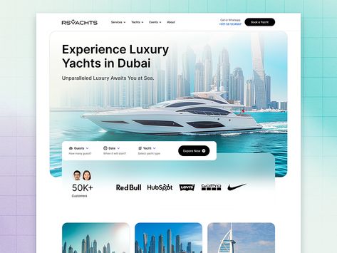 Luxury Yacht Rental website design. Rental Website Design, Website Landing Page, Yacht Rental, Luxury Yacht, Luxury Rentals, Web Themes, Website Themes, Jet Ski, Luxury Yachts