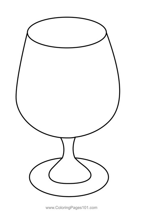 Stylish Wine Glass Coloring Page