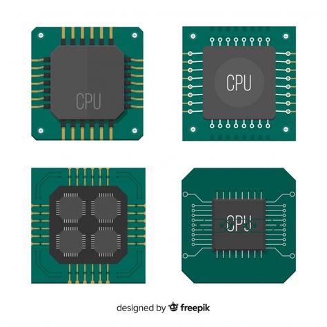 Flat Design, Computer Art, Cpu Design, Computer Architecture, Central Processing Unit, Pc Support, Computer Parts, Motherboard, Computer Components