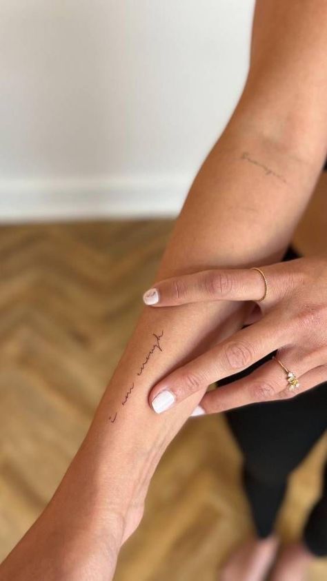 Enough Tattoo, Tato Minimal, Muster Tattoos, Tattoo Hand, Writing Tattoos, Inspiration Tattoo, Petite Tattoos, Tattoos Geometric, Wrist Tattoos For Women