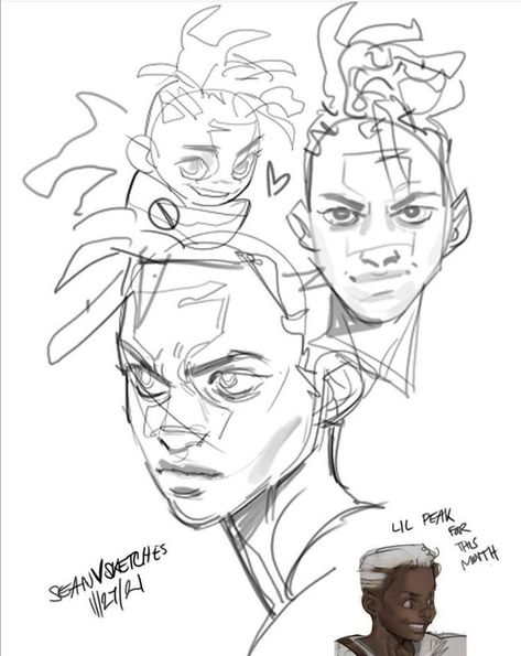 @ SeanSketches on twitter, ekko, arcane Head Drawing Reference Photo, Head Poses Sketch, Arcane Ekko Character Design, Ekko Drawing Reference, Arcane Drawing Style Tutorial, Arcane Face Reference, How To Draw Facial Expressions, Arcane Style Drawings, Ekko Arcane Drawing