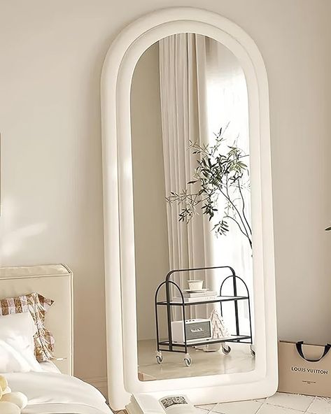 Amazon.com: KOMCOTE Floor Mirror, Arched Full Length Mirror, Floor Mirror Freestanding, Arched Wall Mirror, Large Floor Length Mirror with Stand, Full Body Mirror, Wall Mounted Mirror, Flannel Frame, Beige White : Home & Kitchen Full Length Mirror Design, Full Body Mirror Wall, Body Mirror Wall, Arched Full Length Mirror, Closet Mirror, Arched Wall Mirror, Mirror With Stand, Mirror Floor, Floor Length Mirror